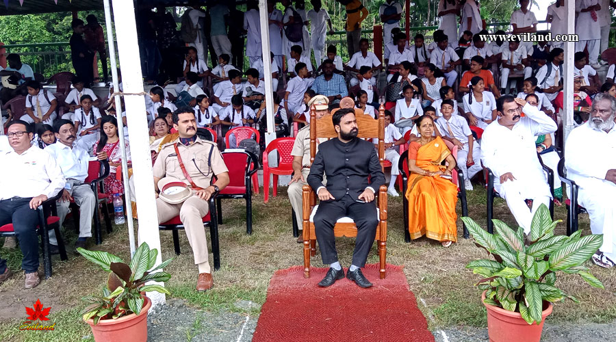 Assistant Commissioner Rangat and DYSP Rangat watching Cultural activity during Independence Day Celebration