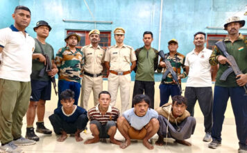 संयुक्त अभियान के तहत अवैध शिकार में लिप्त 05 म्यांमार नागरिकों और 02 इंजन डिंगी को हिरासत में लिया गया Myanmares Caught