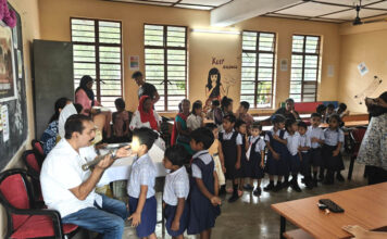 मायाबंदर शैक्षिक क्षेत्र के अंतर्गत स्कूली छात्रों के लिए नेत्र जांच शिविर का आयोजन Eye Screening