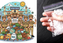 हट्बे पुलिस ने ड्रग तस्करों को बड़ा झटका दिया, 6.979 किलोग्राम मेथामफेटामाइन बरामद। Hutbay Police