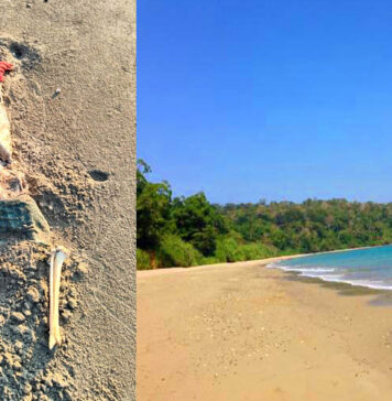 कालीघाट के रामनगर बीच पर अज्ञात मानव कंकाल के अवशेष मिले। Ramnagar beach