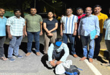 नशा-रोधी पुलिस थाने ने एक नशा तस्कर को गिरफ़्तार किया, श्री विजया पुरम के स्काउट हट जंक्शन से 1.375 किलोग्राम गांजा ज़ब्त। Anti Narcotics Ganja Seized