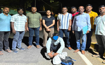 नशा-रोधी पुलिस थाने ने एक नशा तस्कर को गिरफ़्तार किया, श्री विजया पुरम के स्काउट हट जंक्शन से 1.375 किलोग्राम गांजा ज़ब्त। Anti Narcotics Ganja Seized