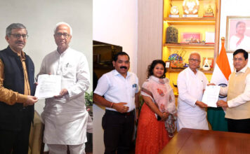 सांसद बिष्णु पदा रे जी भारत सरकार के शिक्षा मंत्रालय के सचिव और माननीय केंद्रीय बंदरगाह, जहाजरानी और जलमार्ग मंत्री जी से मुलाक़ात की Bishnu Pada Ray